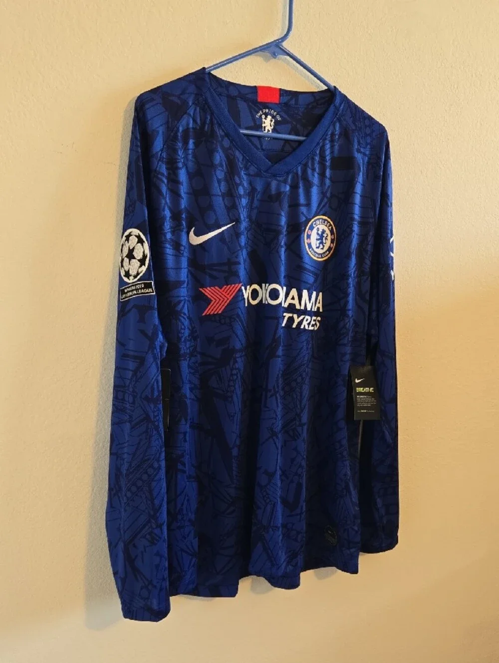 Nike Chelsea FC Christian Pulisic #22 19/20 Home Long Sleeve Jersey - Blue - XXL